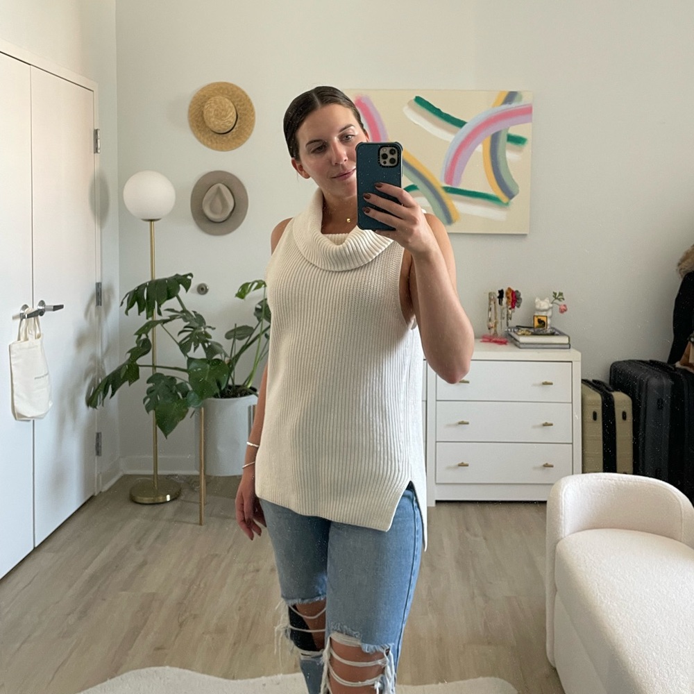 Cowl neck sweater vest